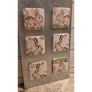 Handmade Spring Bunny Magnet Set – Set of 6 - cottagecore, floral